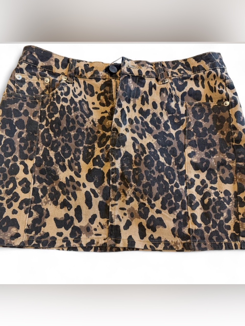 Windsor Leopard Print Mini Skirt in Brown and Black